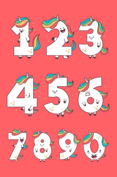 字体矢量素材彩色少儿卡通可爱眼睛创意数字装饰可爱数字字体设计立即