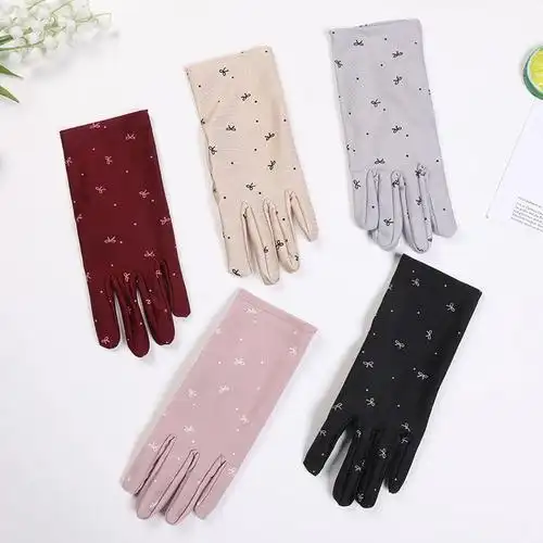 春夏秋薄款防晒手套女高弹力氨纶防紫外线跳舞布料手套开车工作男