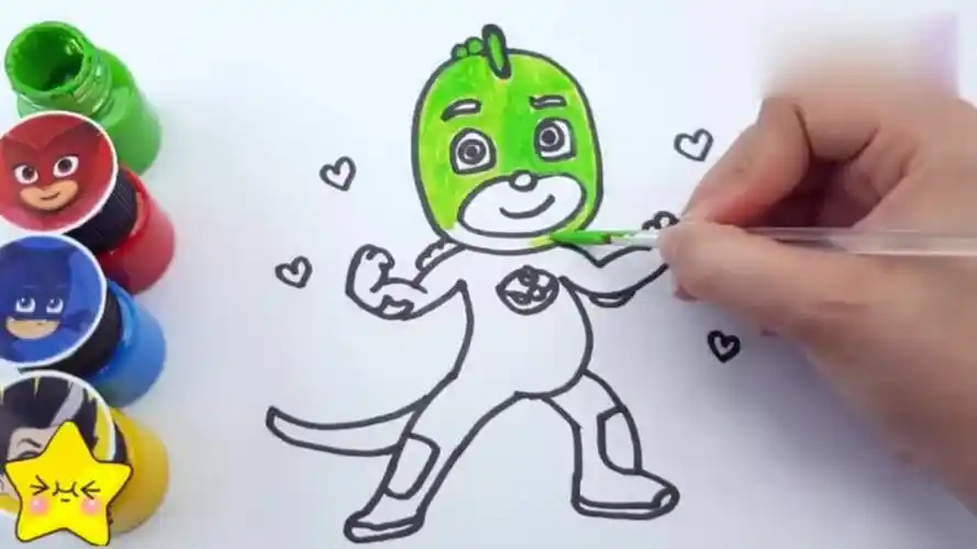 亲子早教益智 一起来画睡衣小英雄成员 儿童趣味绘画