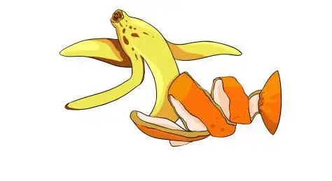 卡通手绘果皮垃圾 卡通