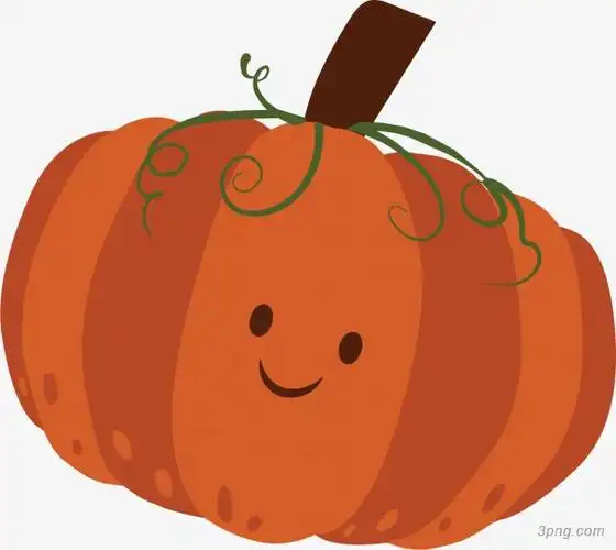 秋天可爱成熟南瓜png素材透明免抠图片-其他元素