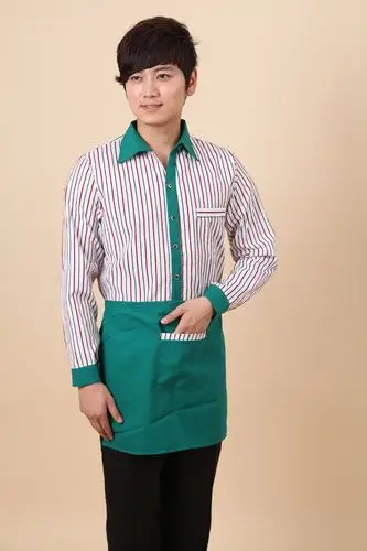 2013秋冬男女款麦当劳红绿条纹鲜丽衬衣工服 羽林衣尚优质供应