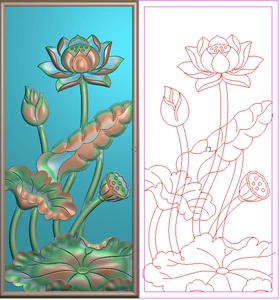 莲花浮雕图图片