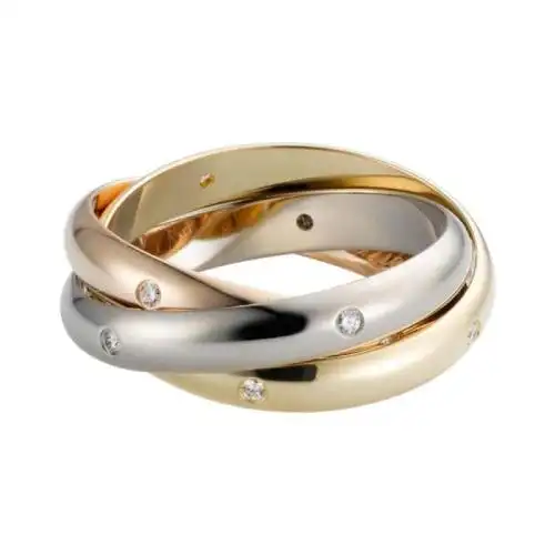 三色镶钻戒指 求婚订婚结婚对戒 b4038800视频介绍_cartier/卡地亚