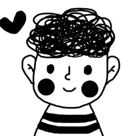 黑白线条画小人头像