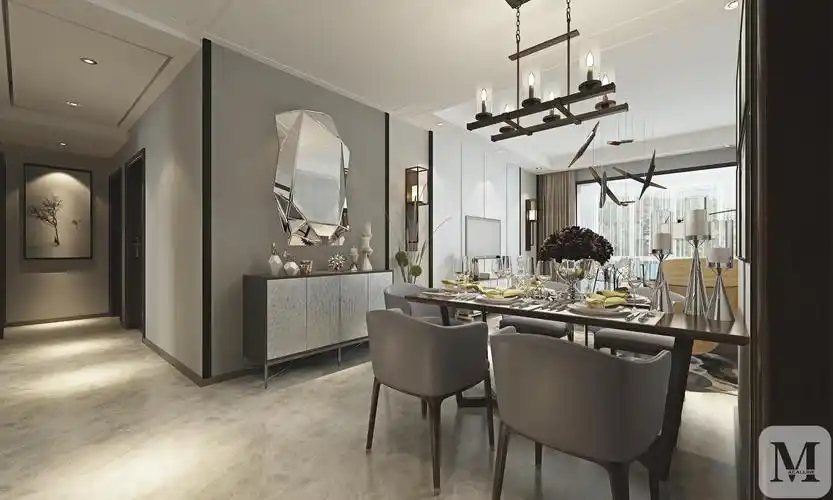 简约餐厅背景墙装修效果图