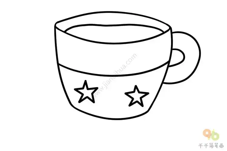 漂亮的咖啡杯简笔画