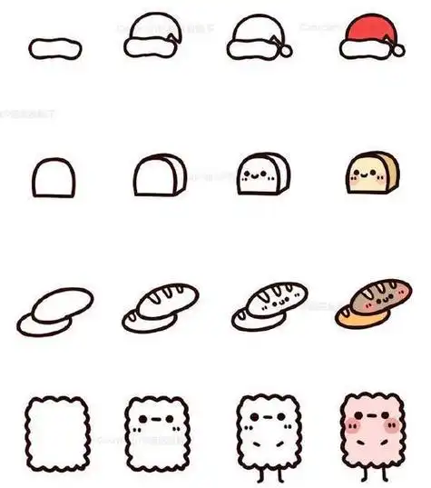 素材100个可爱元素简笔画手账素材巴士日记简笔画可爱小萌物手帐必备