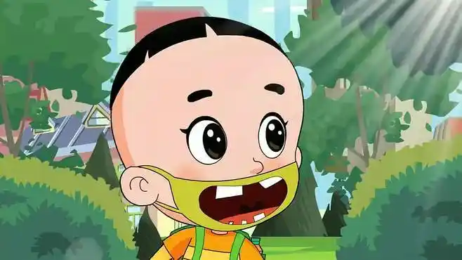 大头儿子:大头知错就改,安慰棉花糖,戴上了搞笑口罩!