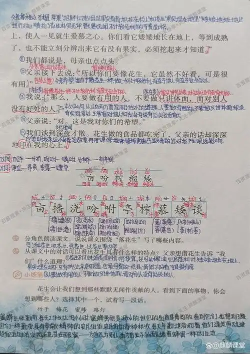 这篇文章运用借物喻人的手法,借落花生的好处多,有默默无闻的奉献精神