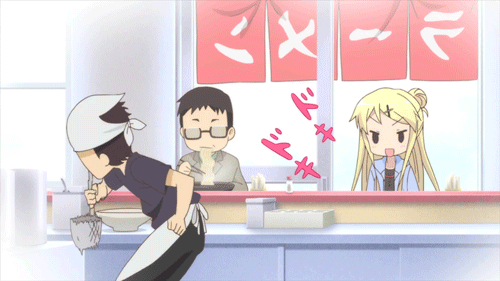 动漫呆傻了吃饭好笑gif动图