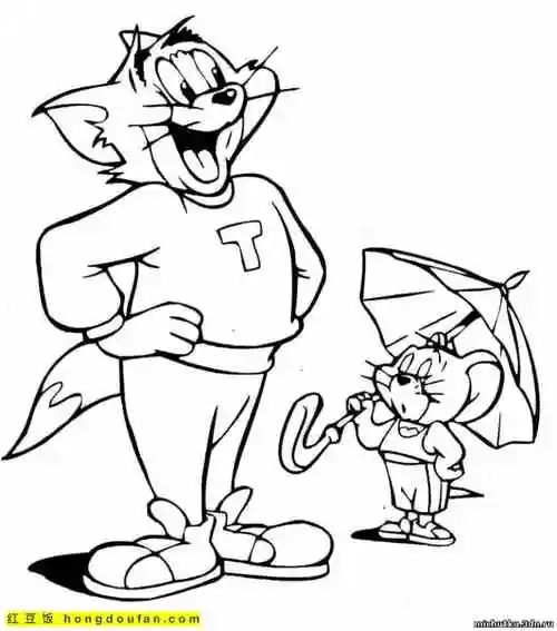 幼儿填色幼儿涂色,打印,搞怪猫和老鼠,画画游戏,秘密花园,秘密花园