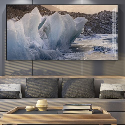 西藏来古冰川高清风光山水画客厅装饰画晶瓷餐厅挂画卧室床头