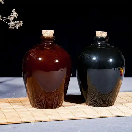 宜兴陶瓷酒坛家用1斤500ml定制红秞小酒瓶土陶酒壶酒具空酒瓶批发