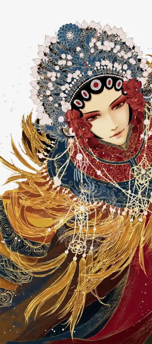 手绘中国风戏子素材免费下载_觅元素