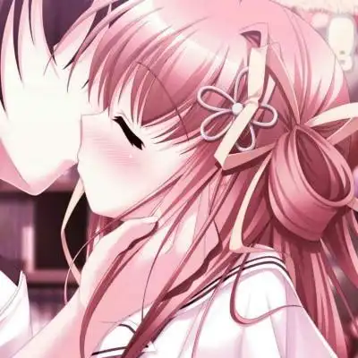 舌吻动漫一左一右情侣头像