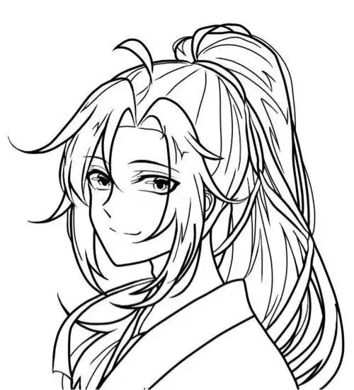 黑白线稿 魔道祖师 魏无羡 橡皮章素材 动漫魔道祖师 如果替魏无羡