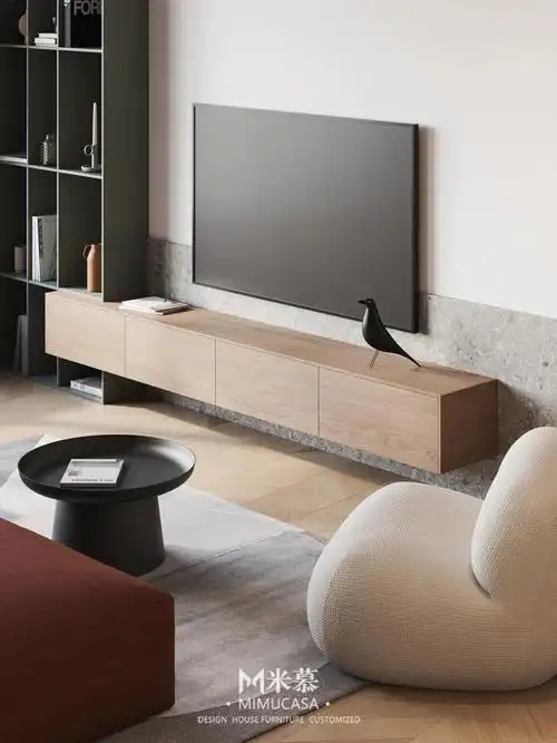 客厅电视柜极简做法