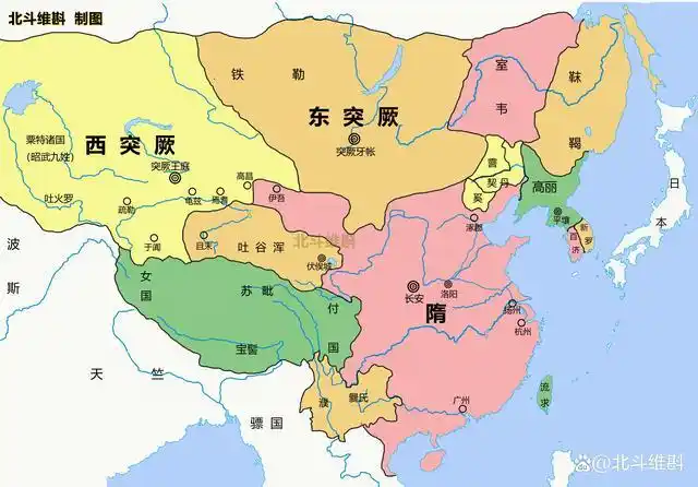 公元589年,隋朝再次统一了中国.这里的中国就是传统中国,也就是内地.