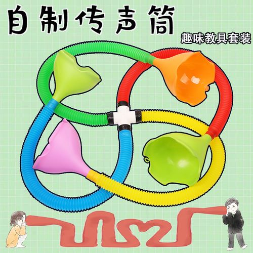 幼儿园传声筒科学区角活动声音的传播实验传话筒手工教具制作材料