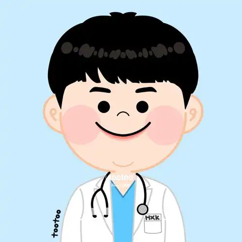 饼饼脸风格94#情侣头像  #手绘头像  #头像约稿 #呼吸科医生