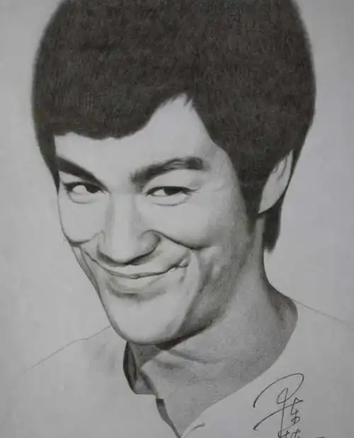 民间高手素描李小龙画像,唯妙唯俏一眸一笑展龙哥精神!
