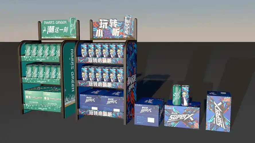 雪花产品陈列架效果图
