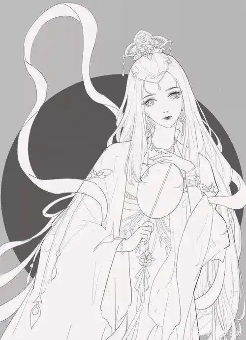 古风人物手绘线稿 一笔一画勾勒最美中国风