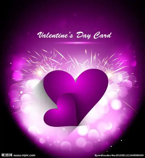 紫色心形浪漫背景图片