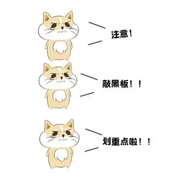 注意啦线条小猫咪白色文字卡通注意了表情包