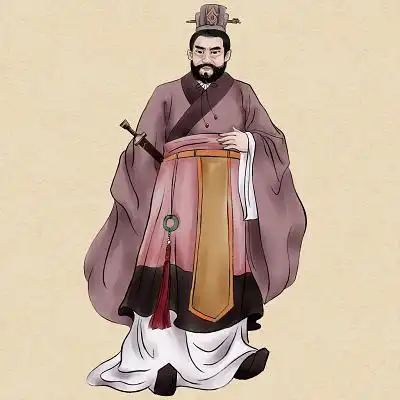 古风水墨曹操人物插画素材