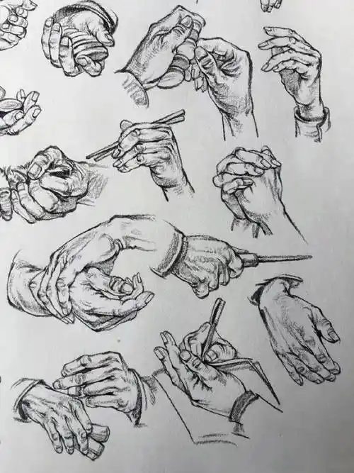 尚唯美艺术#高清速写手部课件,不会画手的速拿走!