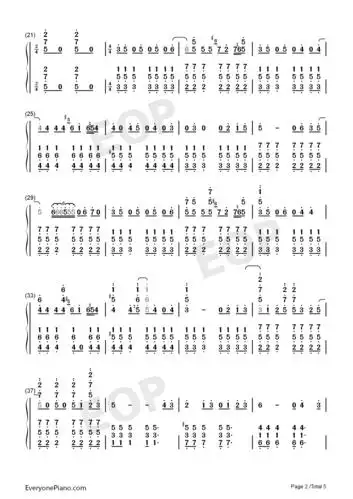 hooked on a feeling-银河护卫队ost双手简谱预览