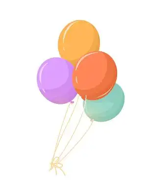 卡通手绘气球元素扁平风气球png素材