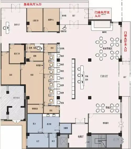 医院升级改造依据"形式追随功能"的设计原则,聊城水城妇产医院的室内