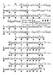《炉香赞》简谱,二级目录