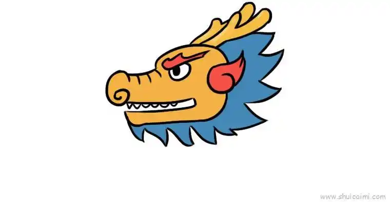 龙头儿童画怎么画 龙头简笔画简单