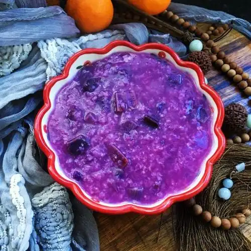 紫薯糯米粥,紫薯的美,总是如此迷人!