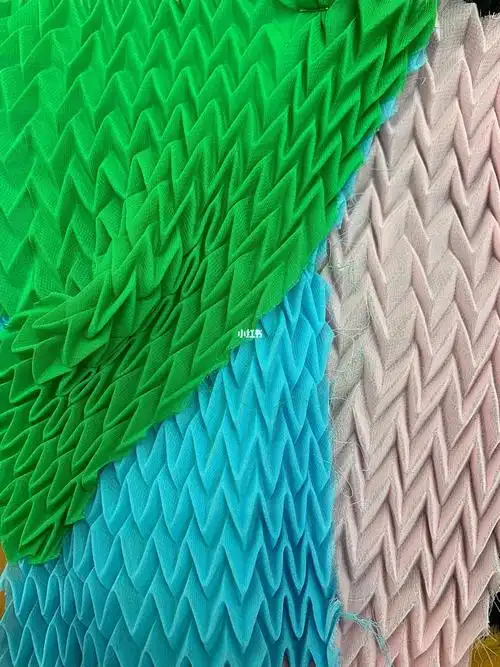 手工压褶水波纹雪纺纱底布