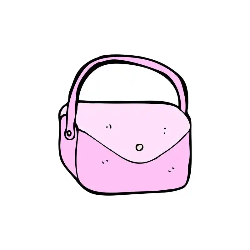 粉红色手提包卡通,粉红色手提包卡通