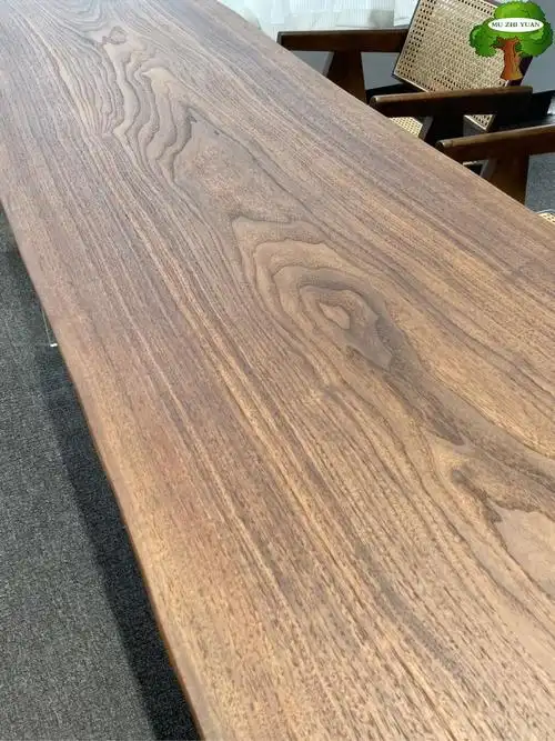 24北美黑胡桃木实木大板茶桌餐桌茶几书桌会议桌老板办公桌写字台