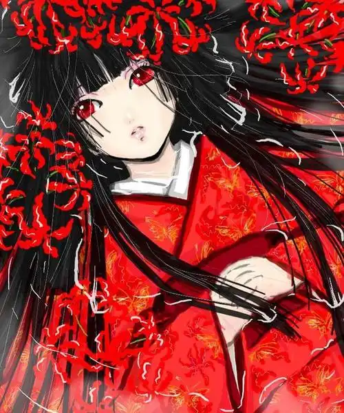 黑发血瞳动漫少女