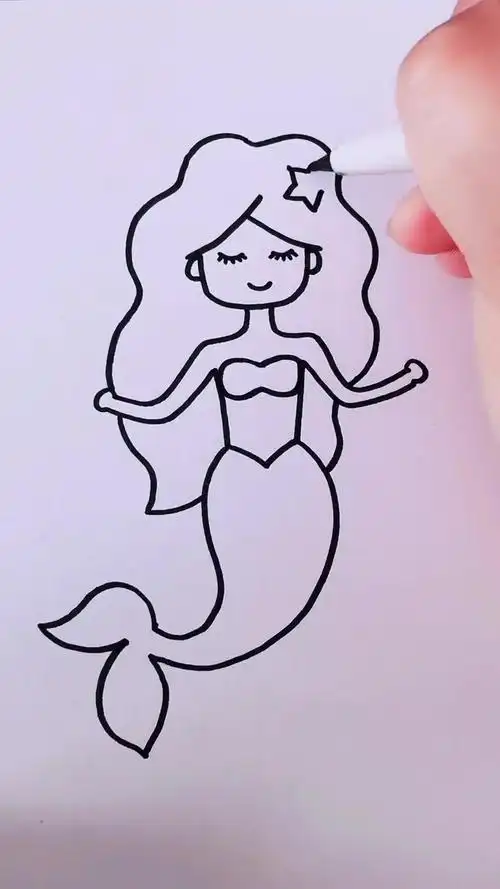 美人鱼小公主 简笔画 简笔画教程-度小视