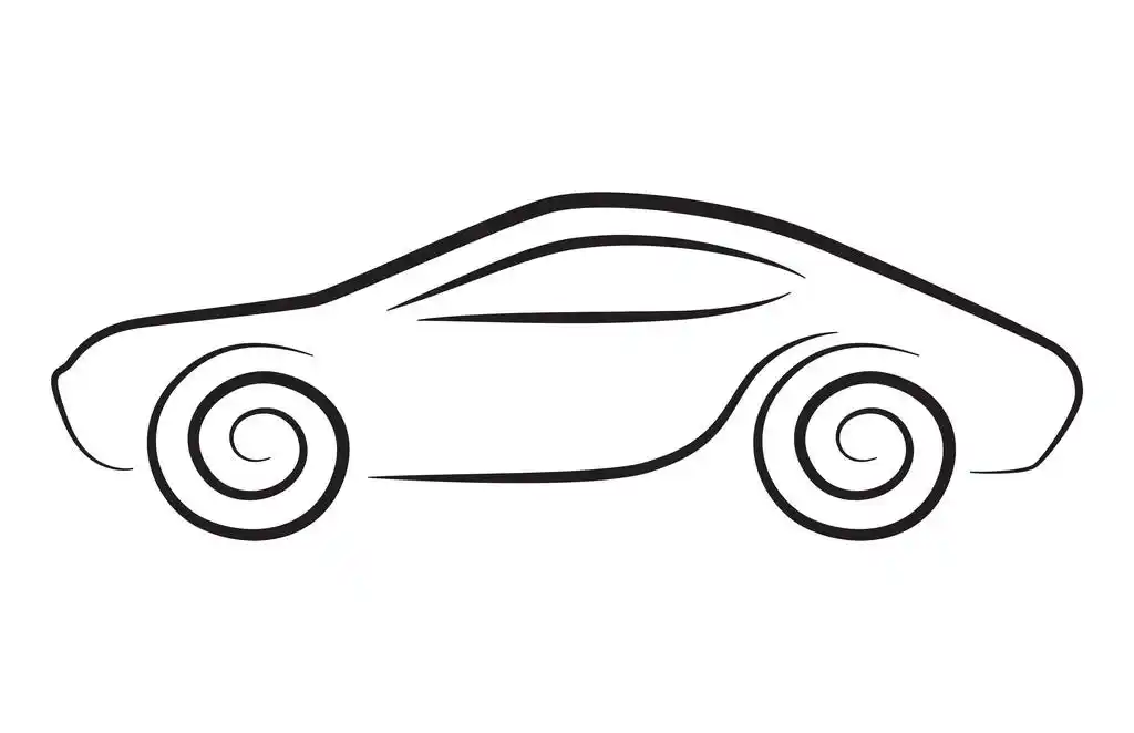 矢量轮廓的概念车,带卷轮概念车矢量轮廓