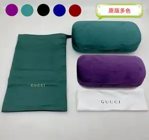 古驰太阳镜盒gucci原版高档眼镜袋丝绒近视平光墨镜盒抗压小蜜蜂