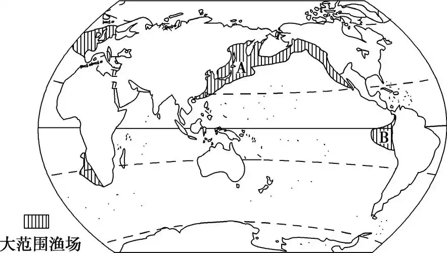(2018·湖北八市联考)读世界渔场分布图,回答问题.(24分)