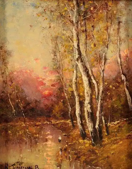 匈牙利杰出的自然风景画家贝拉阿达伯特冯斯潘依大美自然风景油画欣赏