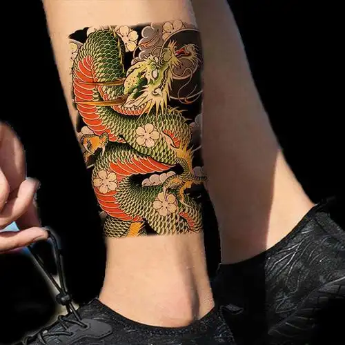 纹身贴花臂龙纹身贴花臂男防水3d仿真刺青过肩龙半臂小臂大图案身体