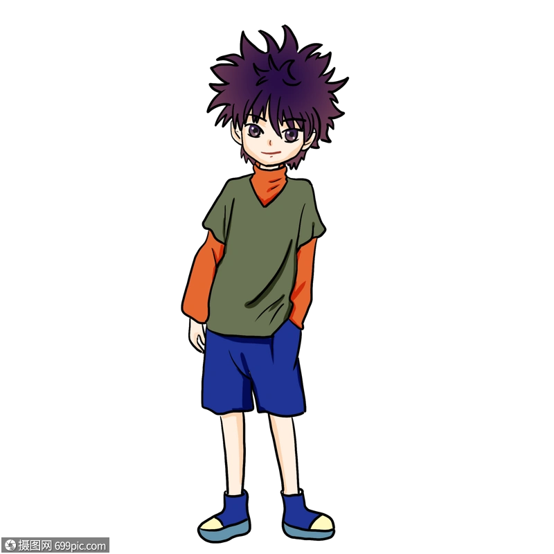 手绘/卡通元素 杀马特男生.png