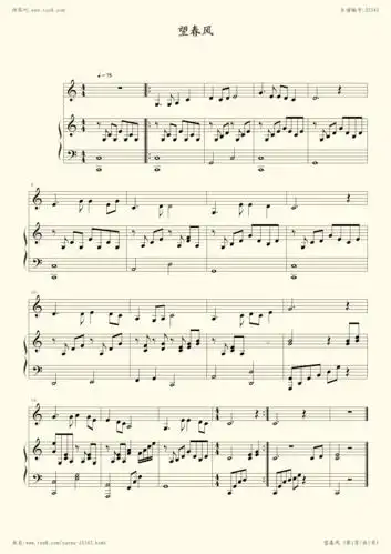 钢琴谱:望春风(台湾民谣)